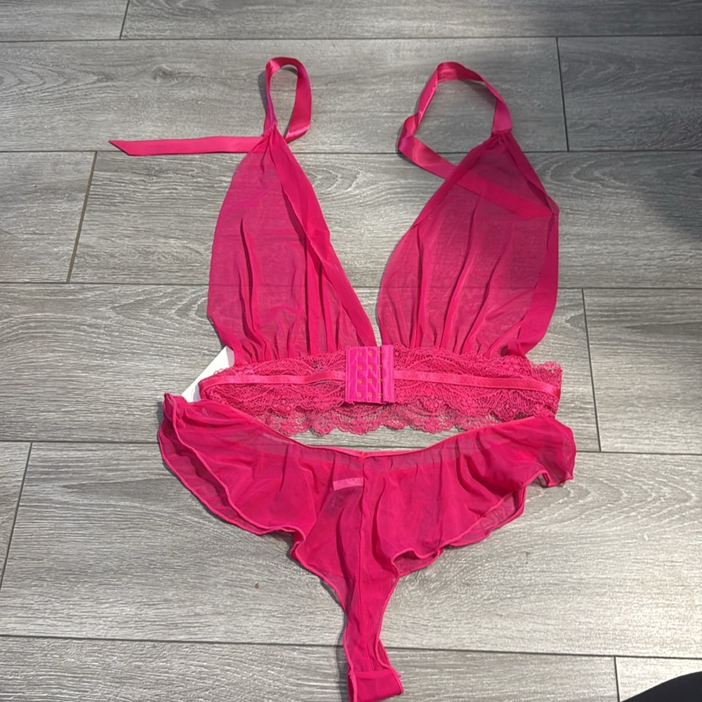 NWT Oh La La Cheri Maylah Lace Trim Bralette & Thong Set - Picture 8 of 10